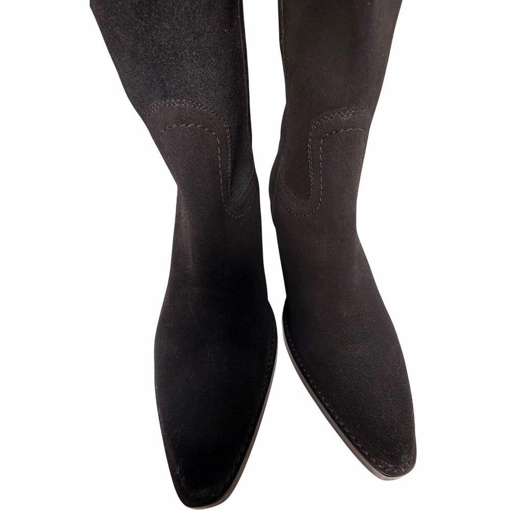 Vintage Foundry Co Amanda Tall Black Suede Western Boots Size 8 - Picture 13 of 14